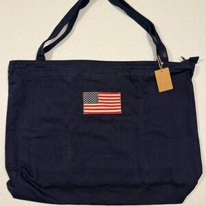 Brandy Melville Navy Blue Canvas Tote Bag